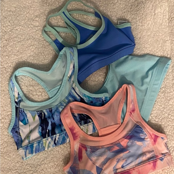 3 NWOT athletic tops. 1 EUC (blue/mint straps top) - Picture 1 of 1